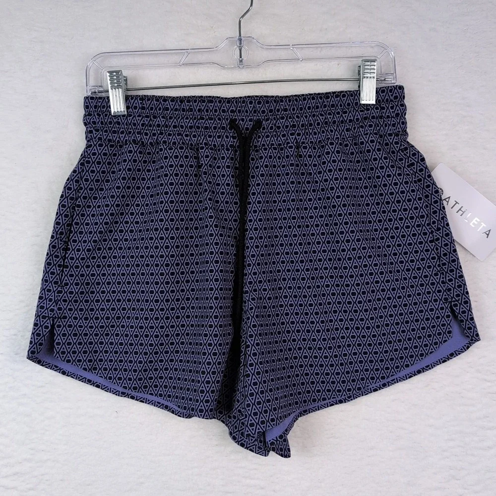 Athleta Crossroads Shorts Women Small Purple Pull On Athletic Drawstring Pockets